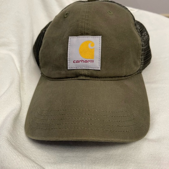Carhartt Mesh and Cotton Baseball Cap Olive Green - Picture 1 of 6